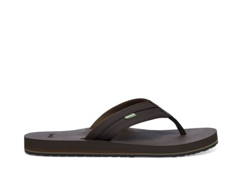 Tong Sanuk Ziggy Water-Friendly Homme - Marron Foncé EPKGAW387